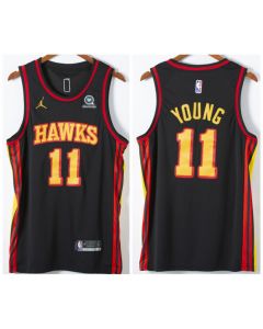 Men's Atlanta Hawks #11 Trae Young Black Stitched Jersey (Style 2)