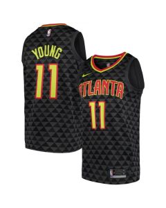 Men's Atlanta Hawks #11 Trae Young Black Stitched NBA Jersey