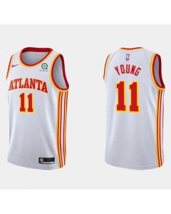 Men's Atlanta Hawks #11 Trae Young White Stitched Jersey