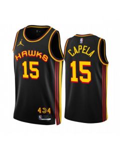 Men's Atlanta Hawks #15 Clint Capela 2022/23 Black Statement Edition Stitched Jersey