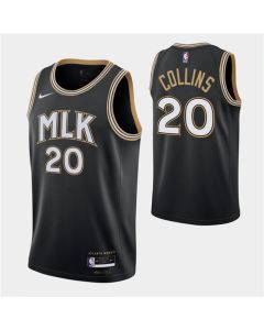 Men's Atlanta Hawks #20 John Collins 2020-21 Black City Edition Stitched Jersey