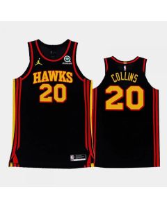 Men's Atlanta Hawks #20 John Collins 2020-21 Black Stitched Jersey