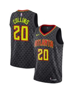 Men's Atlanta Hawks #20 John Collins Black Icon Edition Stitched Jersey