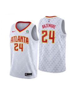 Men's Atlanta Hawks #24 Kent Bazemore White Association Edition Stitched Jersey