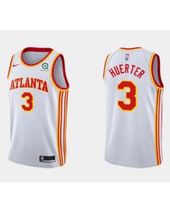 Men's Atlanta Hawks #3 Kevin Huerter White Stitched NBA Jersey