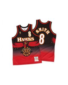 Men's Atlanta Hawks #8 Steve Smith Red 1996-1997 Throwback Stitched Jersey