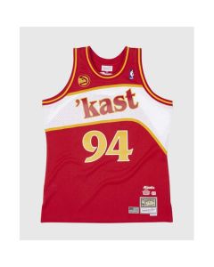 Men's Atlanta Hawks #94 Dungeon Red Throwback Swingman Stitched Jersey