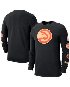 Men's Atlanta Hawks Black 2022/23 City Edition Essential Expressive Long Sleeve T-Shirt (Black)