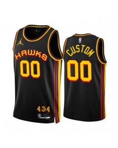 Men's Atlanta Hawks Customized 2022/23 Black Statement Edition Stitched Jersey