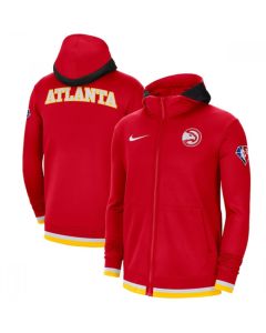 Men's Atlanta Hawks Red 75th Anniversary Performance Showtime Full-Zip Hoodie Jacket