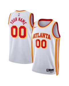Men's Atlanta Hawks White Swingman Association Edition Custom Jersey (White)
