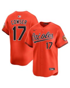 Men's Baltimore Orioles #17 Colton Cowser Orange Cool Base Stitched Baseball Jersey