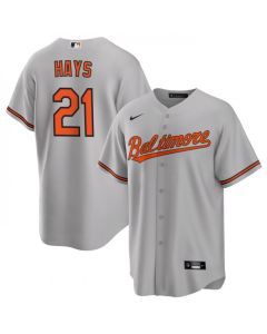 Men's Baltimore Orioles #21 Austin Hays Grey Cool Base Stitched Jersey