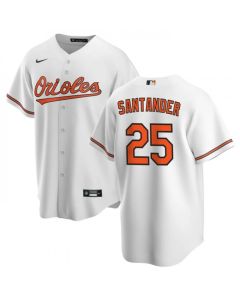 Men's Baltimore Orioles #25 Anthony Santander White Cool Base Stitched Jersey