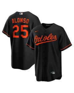 Men's Baltimore Orioles #25 Pete Alonso Black Alternate Replica Jersey
