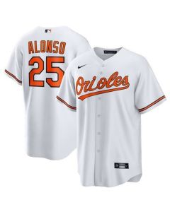 Men's Baltimore Orioles #25 Pete Alonso Nike White Home Replica Jersey