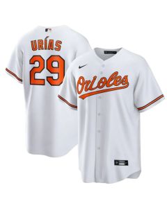 Men's Baltimore Orioles #29 Ramon Urias White Cool Base Stitched Jersey