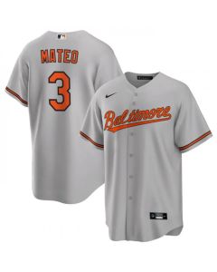Men's Baltimore Orioles #3 Jorge Mateo Grey Cool Base Stitched Jersey