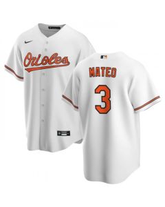 Men's Baltimore Orioles #3 Jorge Mateo White Cool Base Stitched Jersey