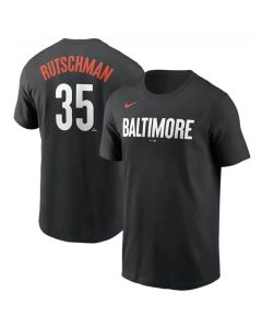 Men's Baltimore Orioles #35 Adley Rutschman Black 2023 City Connect Name & Number T-Shirt