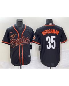 Men's Baltimore Orioles #35 Adley Rutschman Black City Connect Cool Base Stitched Baseball Jersey