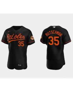 Men's Baltimore Orioles #35 Adley Rutschman Black Flex Base Stitched Baseball Jersey