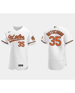 Men's Baltimore Orioles #35 Adley Rutschman White Flex Base Stitched Baseball Jersey