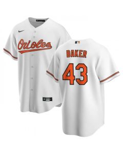 Men's Baltimore Orioles #43 Bryan Baker White Cool Base Stitched Jersey