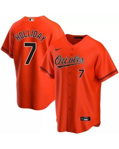 Men's Baltimore Orioles #7 Jackson Holliday Orange Cool Base Stitched Jersey