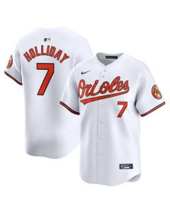 Men's Baltimore Orioles #7 Jackson Holliday White Cool Base Stitched Jersey