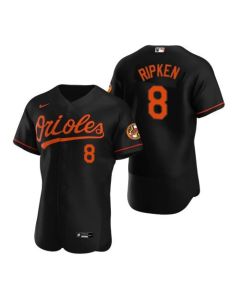 Men's Baltimore Orioles #8 Cal Ripken Jr. Black Flex Base Stitched Jersey