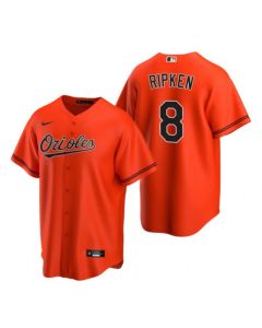 Men's Baltimore Orioles #8 Cal Ripken Jr. Orange Cool Base Stitched Jersey
