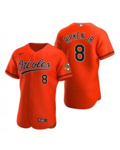 Men's Baltimore Orioles #8 Cal Ripken Jr. Orange Flex Base Stitched Jersey