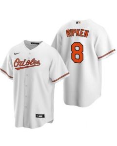 Men's Baltimore Orioles #8 Cal Ripken Jr. White Cool Base Stitched Jersey