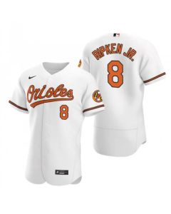 Men's Baltimore Orioles #8 Cal Ripken Jr. White Flex Base Stitched Jersey