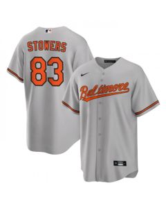 Men's Baltimore Orioles #83 Kyle Stowers Grey Cool Base Stitched Jersey