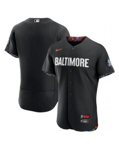 Men's Baltimore Orioles Baltimore Orioles Blank Black 2023 City Connect Flex Base Stitched Baseball Jersey