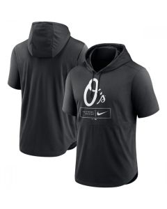 Men's Baltimore Orioles Black Short Sleeve Pullover Hoodie
