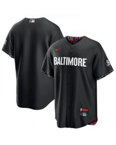 Men's Baltimore Orioles Blank Black 2023 City Connect Cool Base Stitched Baseball Jersey