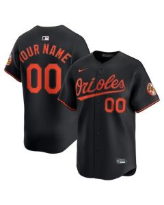 Men's Baltimore Orioles Nike Black Alternate Limited Custom Jersey