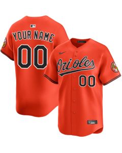 Men's Baltimore Orioles Orange Alternate Limited Custom Jersey