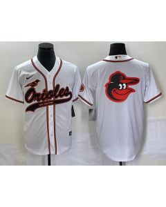 Men's Baltimore Orioles White Team Big Logo Cool Base Stitched Jersey (White)