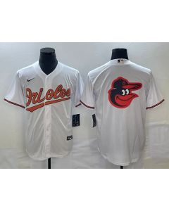 Men's Baltimore Orioles White Team Big Logo Cool Base Stitched Jersey