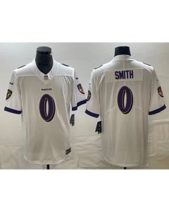 Men's Baltimore Ravens #0 Roquan Smith White Vapor Untouchable Limited Football Jersey