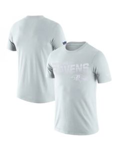 Men's Baltimore Ravens 100th Sideline Legend Performance White T-Shirt