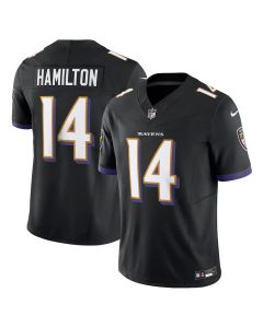 Men's Baltimore Ravens #14 Kyle Hamilton Black Alternate Vapor F.U.S.E. Limited Jersey