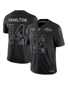Men's Baltimore Ravens #14 Kyle Hamilton Nike Black 2026 Salute to Service Vapor F.U.S.E. Limited Jersey