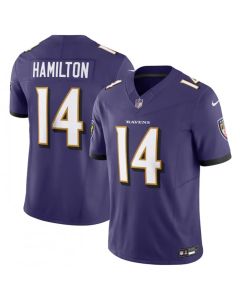 Men's Baltimore Ravens #14 Kyle Hamilton Purple 2023 F.U.S.E Vapor Jersey