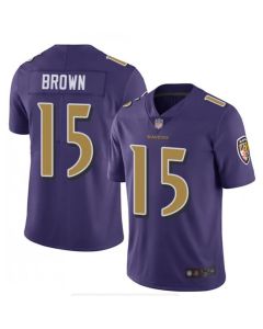Men's Baltimore Ravens #15 Marquise Brown Purple Color Rush Limited NFL Jersey
