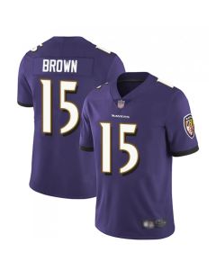 Men's Baltimore Ravens #15 Marquise Brown Purple Vapor Untouchable Limited NFL Jersey